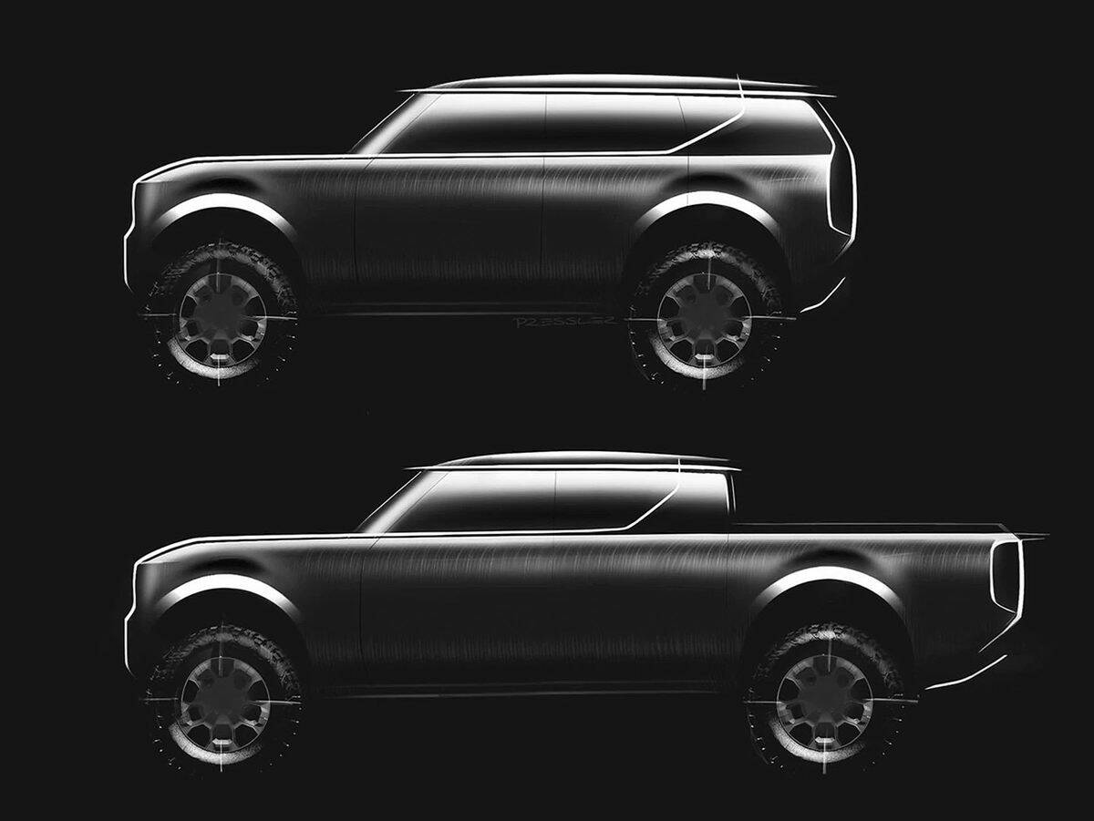 Under Volkswagen ownership, there will be a Scout utility vehicle and pickup. They will be marketed through a separate dealer network. ILLUSTRATION: VOLKSWAGEN