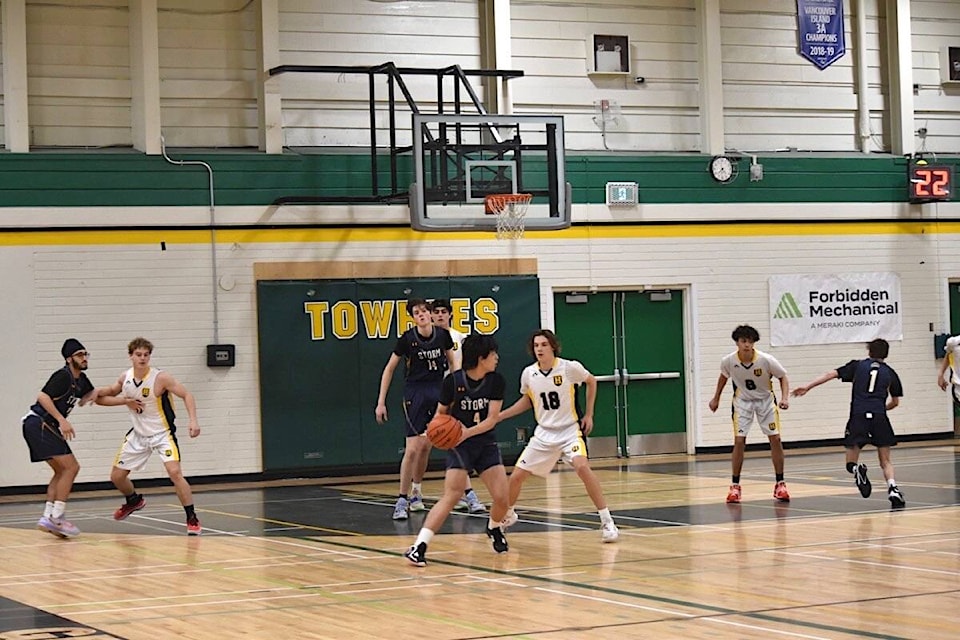 Highland Secondary and Chilliwack squared off Thursday at the opening day of the Towhee Invitational Senior Boys Basketball Tournament at Vanier Secondary. Highland won 74-68. Scott Stanfield photo