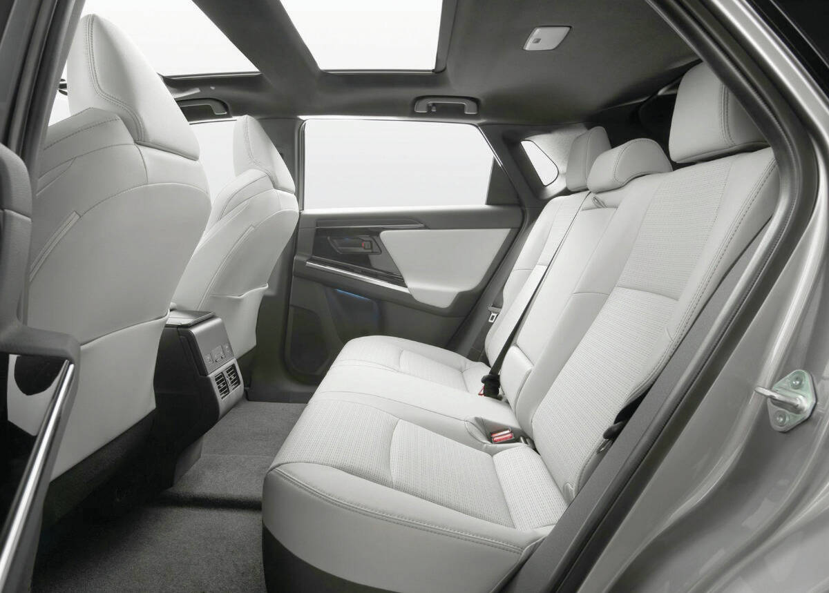 In terms of rear legroom, the bZ4X has more than the Toyota RA4 compact utility vehicle. PHOTO: TOYOTA
