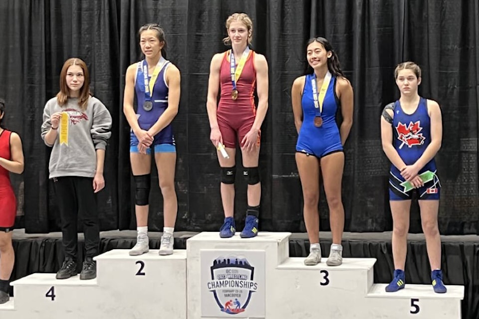 Unya Hollmayer won provincial gold in her weight class at the BCSS wrestling championships in Vancouver. Photo supplied