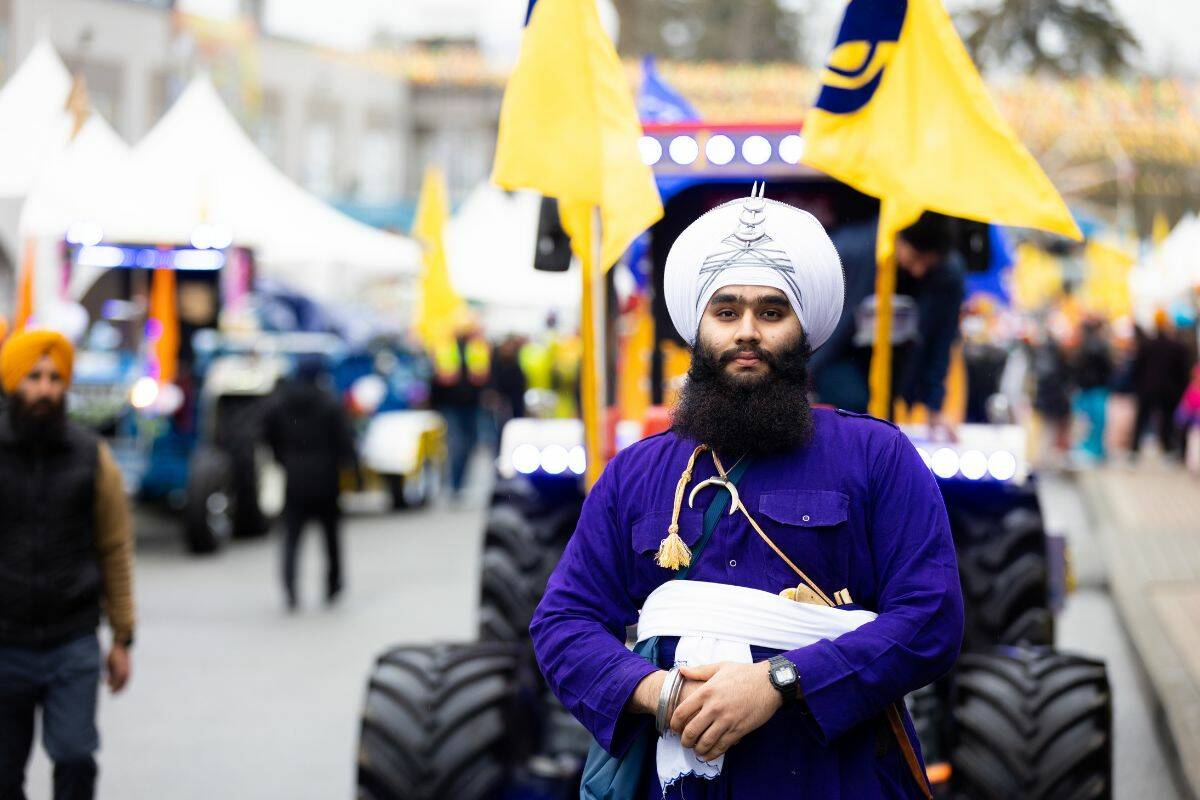 Jaiveer Singh poses for a photo at Surreys Vaisakhi parade in Surrey on Saturday, April 22, 2023. (Photo: Anna Burns)