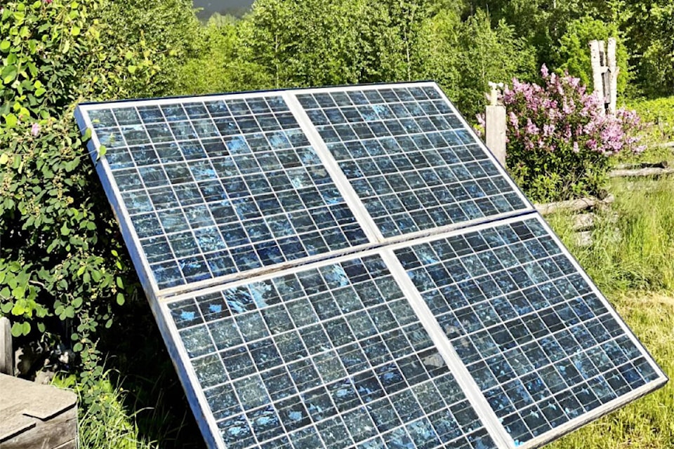 The original and still working solar panel system on the Bulkley Canyon Ranch put out 155 kWh each. (Photo submitted)