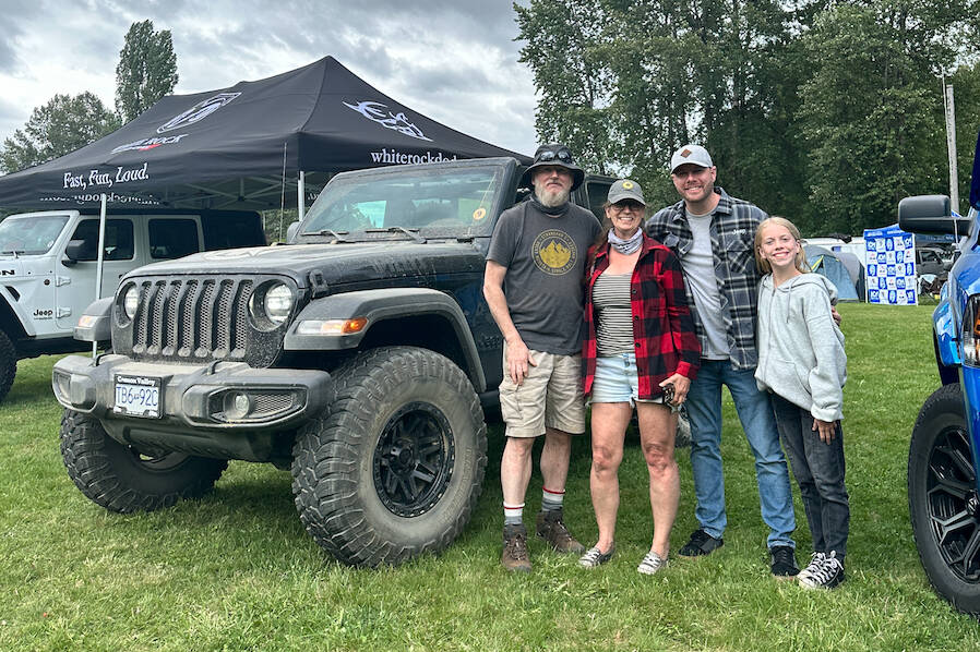 From left - Chris and Wendy Lang, Carson Grant and daughter Maddy at the 2023 Jeepapalooza event.