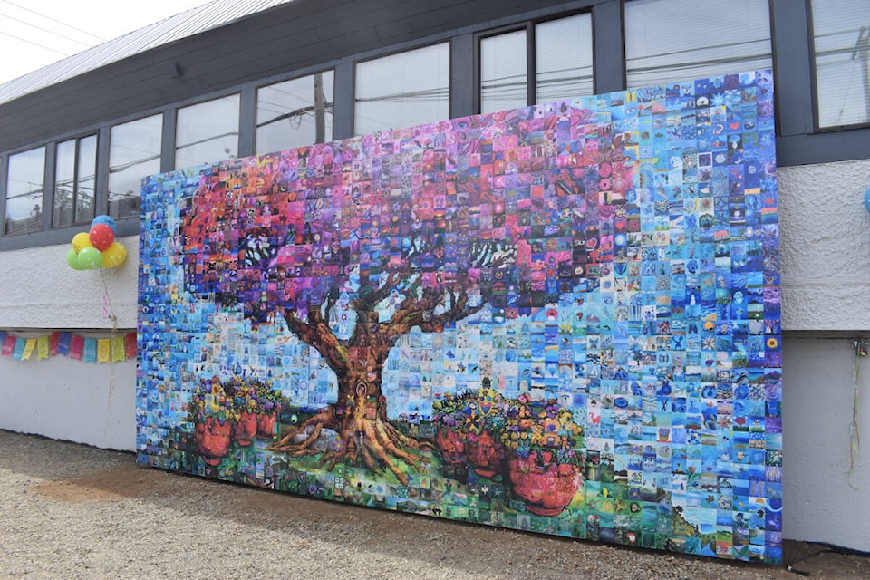 The Comox Valley Child Development Association unveiled a mosaic mural Friday, June 2 at the CVCDA building on Cliffe Avenue in Courtenay. Photo by Terry Farrell/Comox Valley Record