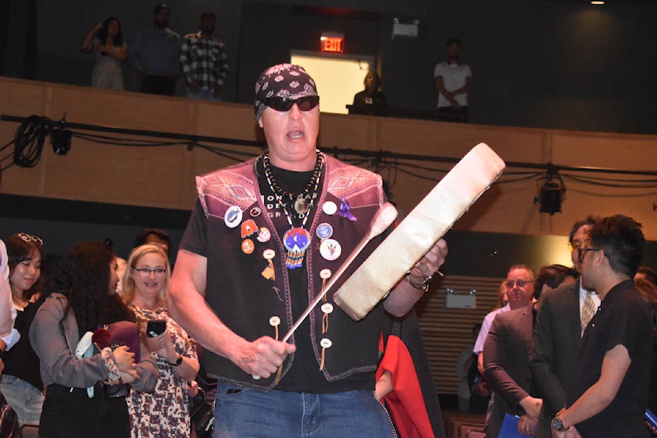 The North Island College 2023 Comox Valley Campus graduation was Monday, June 19 at the Sid Williams Theatre. Faculty and graduates were all ushered in by drummer Daryle Mills. Photo by Terry Farrell/Comox Valley Record
