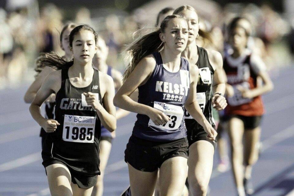 Alexa Dow competes at the BC High School Provincial Track and Field Championships June 8-10 in Langley. (Philip Ngo photo)