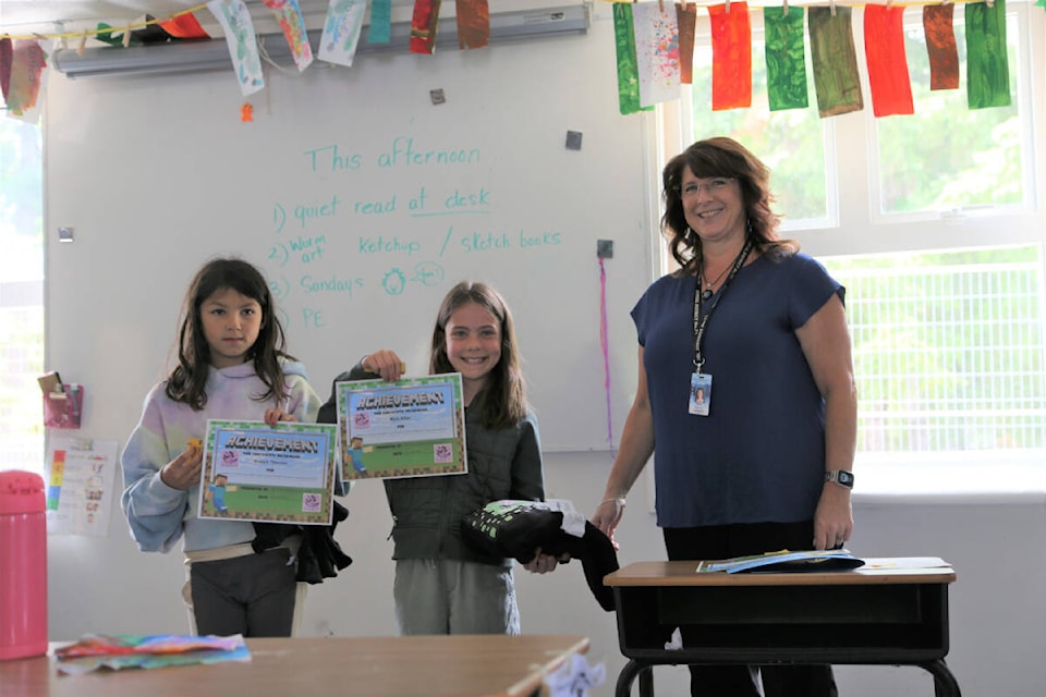 Primary Category 1st place winners Anwyn Therrien and Maia Allans from Cumberland Community School.
