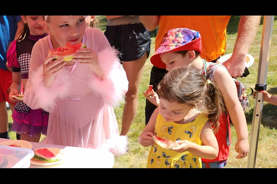 The watermelon eating contest was popular.