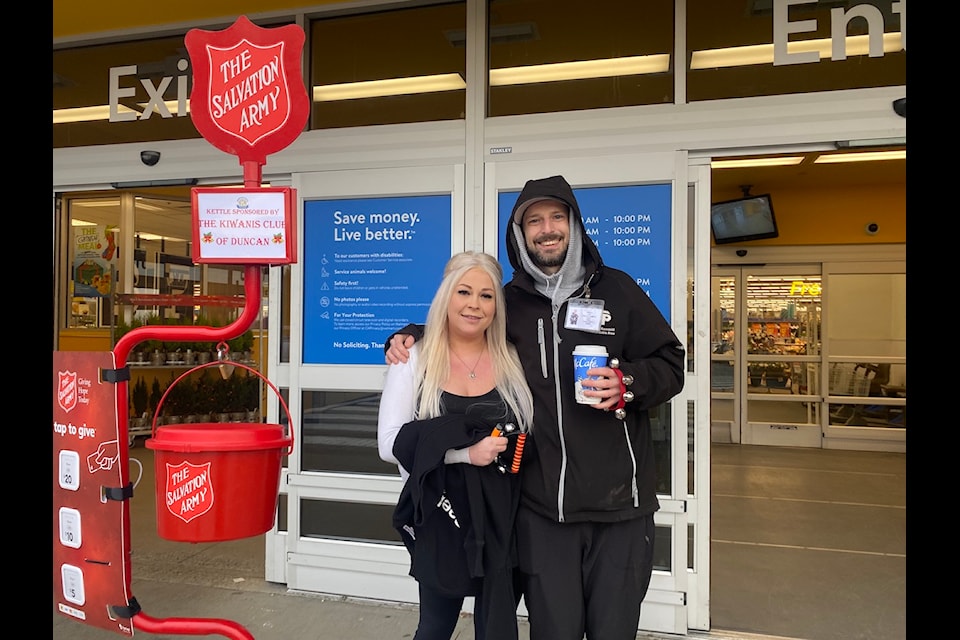 Volunteers Shannon and Shane, who are enjoying their first year volunteering, pose together as they complete one of their shifts at the Walmart in Duncan. 