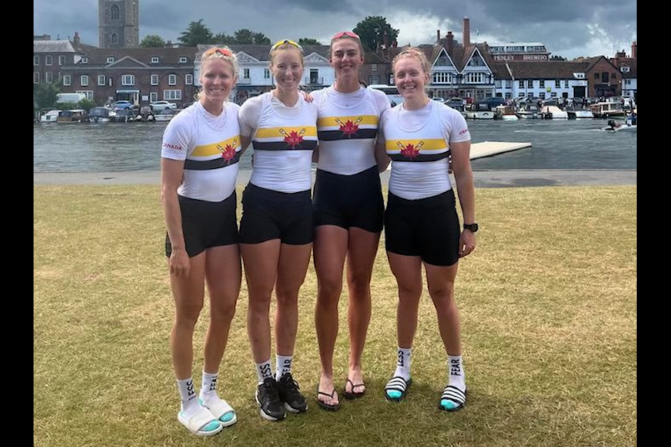 Canadian senior national team members Shannon Kennedy, Grace Van denBroek, Marilou Duvernay-Tardif and Katie Clark made up the Women’s Quad that won Princess Grace Challenge Cup at the prestigious Henley Royal Regatta July 2-7 in Henley-on-Thames.