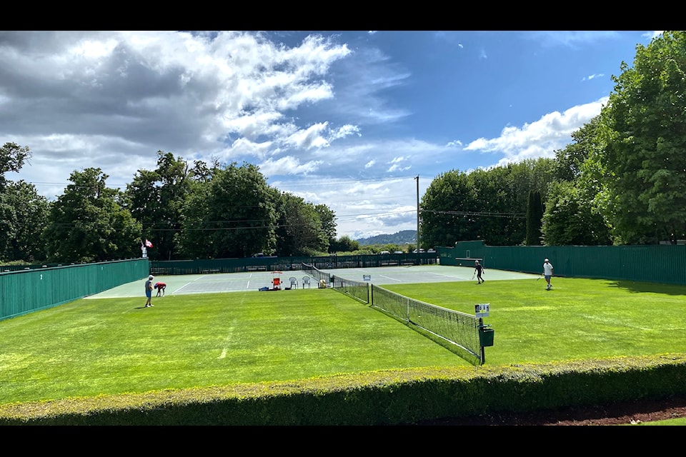 The South Cowichan Lawn Tennis Club, which has been serving up good times on the island for 137 years, had its opening day on May 18 and members are wasting no time getting out on the grass courts. (Chadd Cawson/Connector)