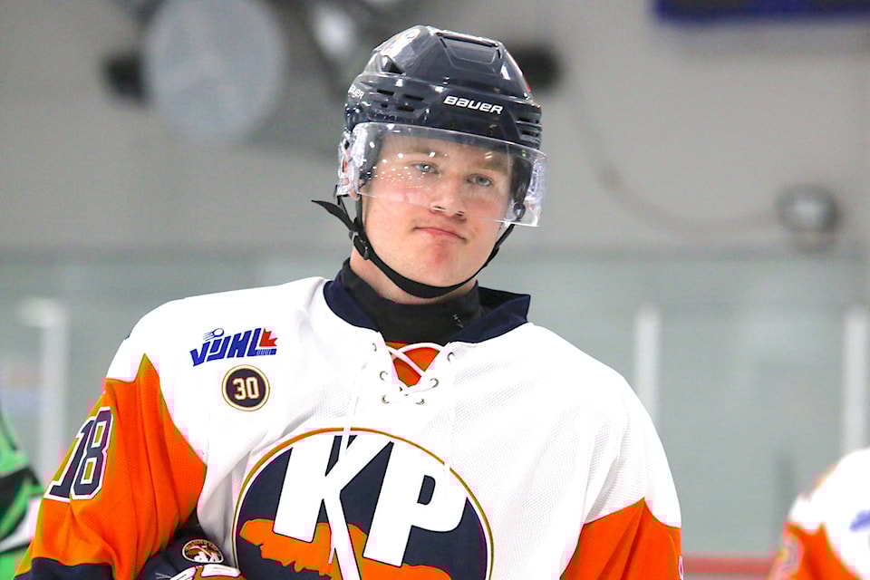 Jobey Pearson scored a hat-trick, his final goal the game-winner in overtime, to help lift the Kerry Park Islanders over the Campbell River Storm on Friday, Nov. 1.