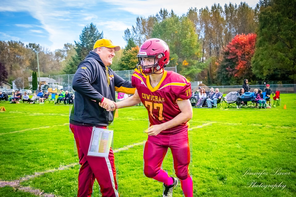 Midget Bulldogs offensive lineman Eamon Manley scored the first and only touchdown of his playing career this past weekend.