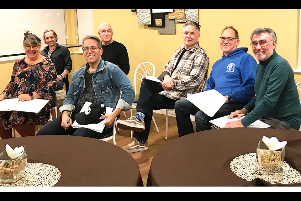 The Mercury Players present a staged reading of Robert More's 'Jessica's Fine Adventure' on Nov. 1 at 7 p.m., inside the Sands Funeral Chapel Reception Centre. This comedy is directed by Julia Lalonde and lending their talents to reading is Sylvia Swift as Jessica, and making up the rest of the male cast is Perry Mills (front right), Thomas Przywara, Dr. Graham Brockley, Rien Vesseur, Rob Foell, and Chadd Cawson. 