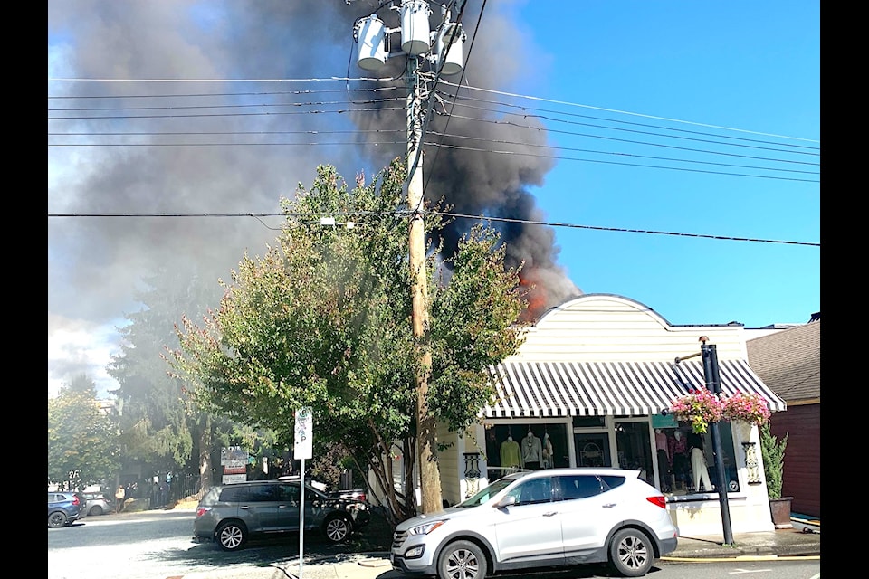 A two-alarm fire overtook the building housing Fabrications on Kenneth Street in Duncan at noon on Thursday, Sept. 12.