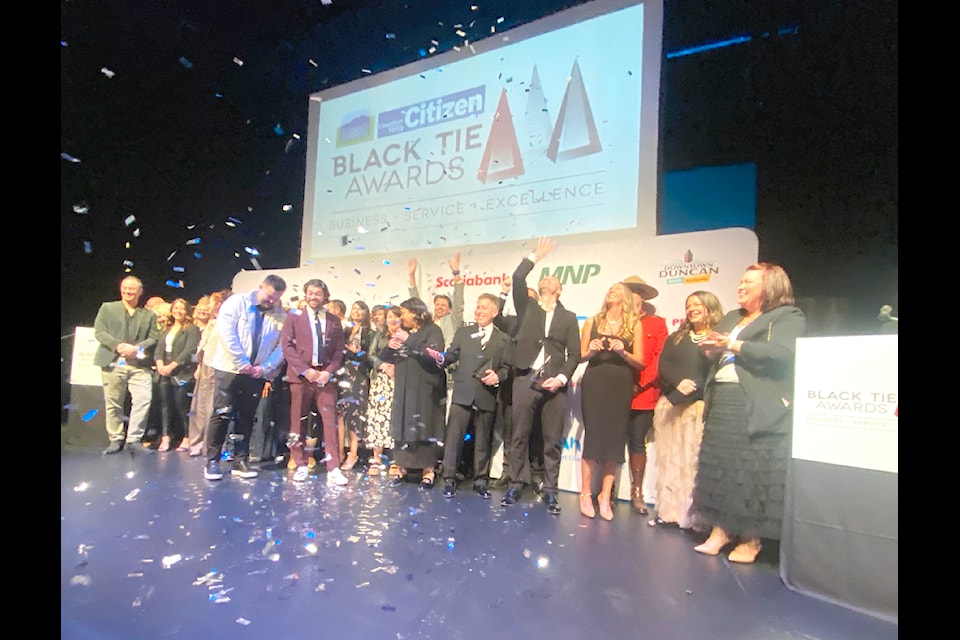 Several local businesses owners and other recipients were recognized and rewarded as the 25th biannual Black Tie Awards took places at the Chemainus Theatre Festival on April 11. (Chadd Cawson/CItizen) 