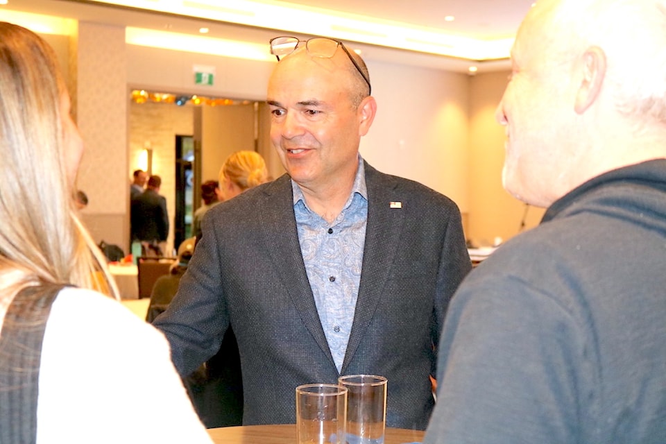 Conservative candidate Jeff Kibble arrived at Bear Mountain Resort for his watch party at around 8 p.m. on election night. 