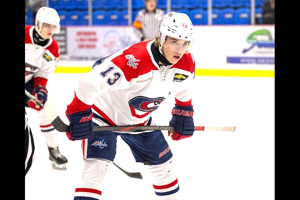 Jordan Bax was a force, scoring three goals during a recent Cowichan Valley Capitals road trip.