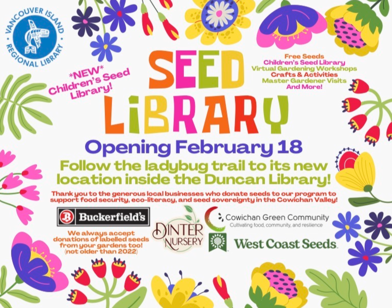Gardeners of all levels will want to get their hands dirty as the Cowichan and Mill Bay branches of the free seed library reopen on Feb. 18. (Submitted) 