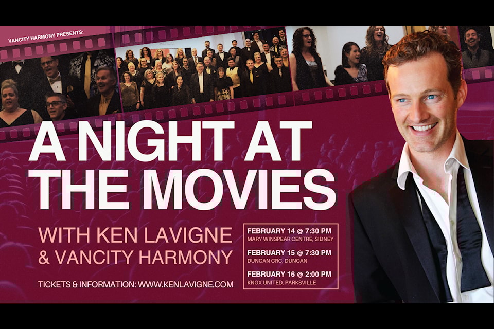 The musical magic of 'A Night at the Movies' come to three different valley venues over Valentine's Day weekend including the Duncan Christian Reformed Church on Feb. 15. (Submitted)