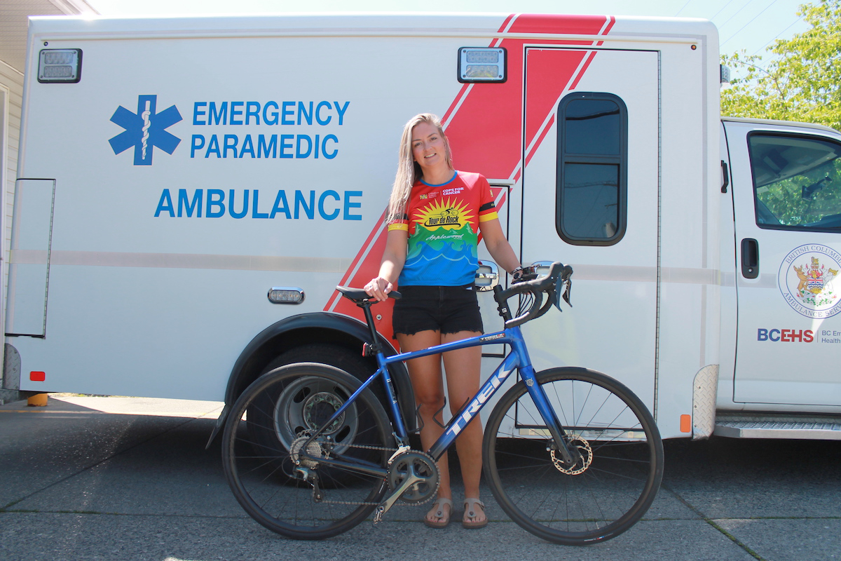 Duncan Primary Care Paramedic Jennifer Carter pedalling with purpose