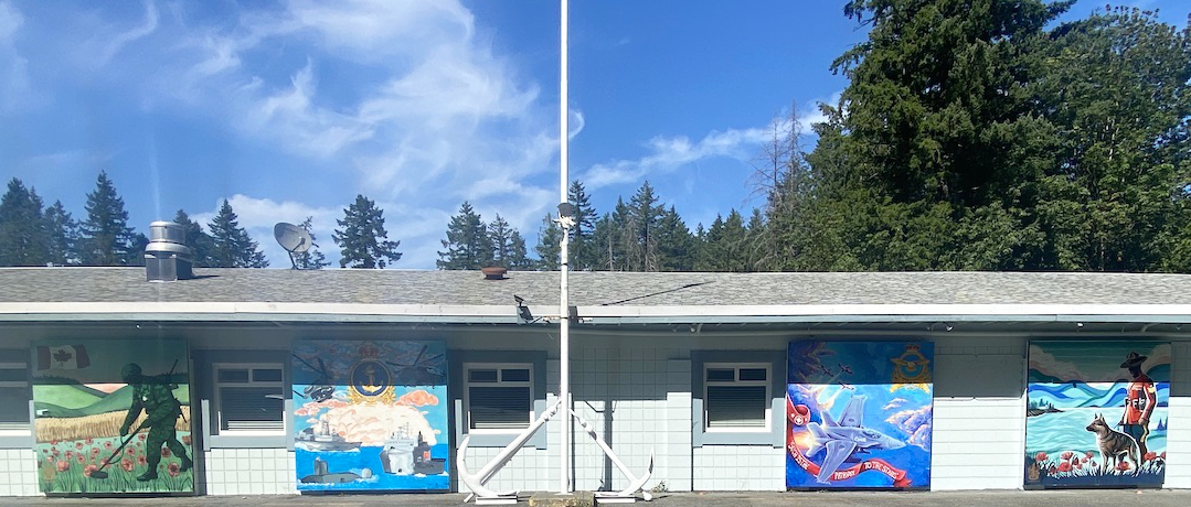 The Malahat Legion recently got a facelift through some murals created by art student from both  Shawnigan Lake and Frances Kelsey Secondary School. (Chadd Cawson/Citizen)