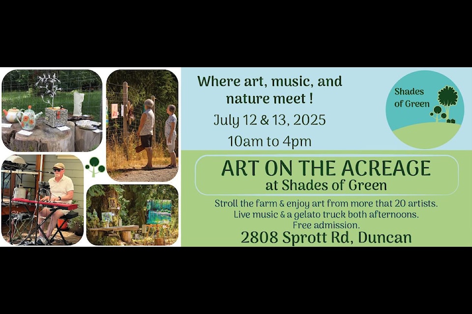 Art on the Acreage returns to Duncan on July 12 and 13 as it brings together art, music and nature from 10 a.m to 4 p.m. on both days. (Facebook)