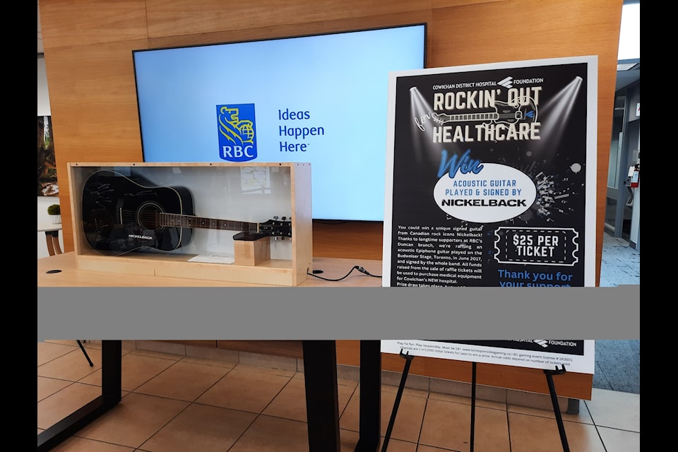 Rock fans take note; you could win a guitar signed by Nickelback and support exceptional equipment for Cowichan’s new hospital.