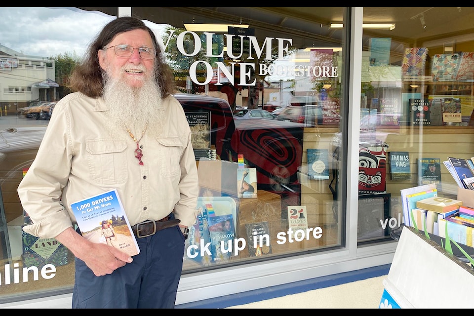 Local weaver Dave Woodall has published a book on his hitchhiking adventures from Duncan to Sudbury, Ont. '1000 Drivers to Get Me Home' is now available at the Volume One Bookstore in Duncan. 
(Chadd Cawson/Citizen) 