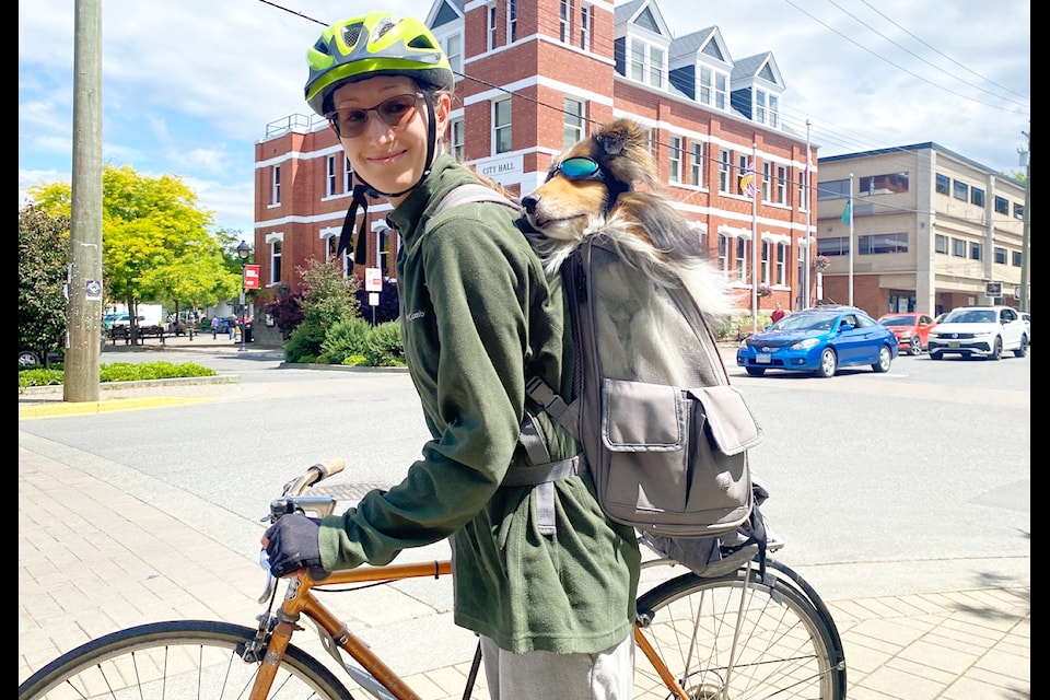 Charlie, an eight-year-old sunglasses wearing Shelty, and his owner Lauren Wunderlich have become quite the local celebrities as the sight of them riding together always bring on a slew of smiles.  Charlie was diagnosed with cancer this past January leaves a lasting loving impression on not just his owner, but the entire community. 
(Chadd Cawson/Citizen)