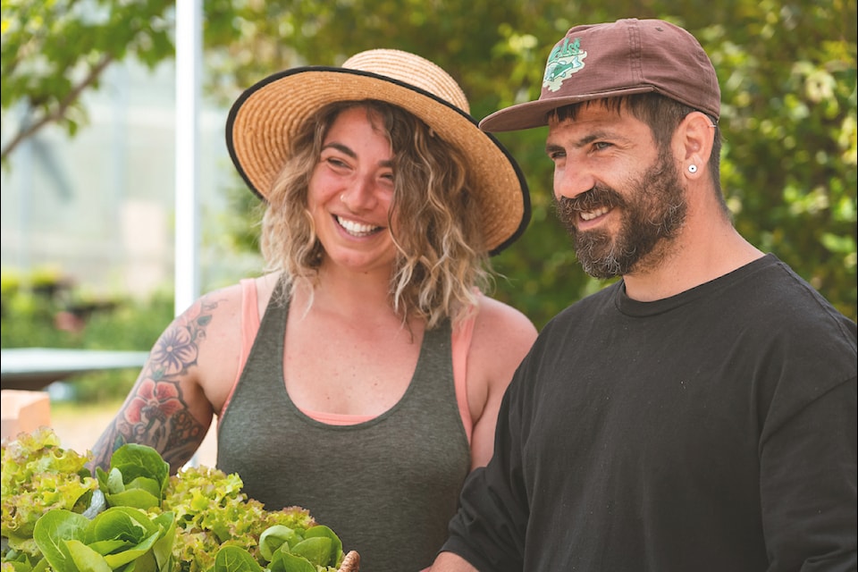 After a successful plant fundraiser which was held last month, the team at Cow-op has launched their spring fundraiser as they aim to strengthen the Cowichan food system. Tara Viglione (left) and Nick Lafrancesco work together at Pine North Farm. (Submitted) 