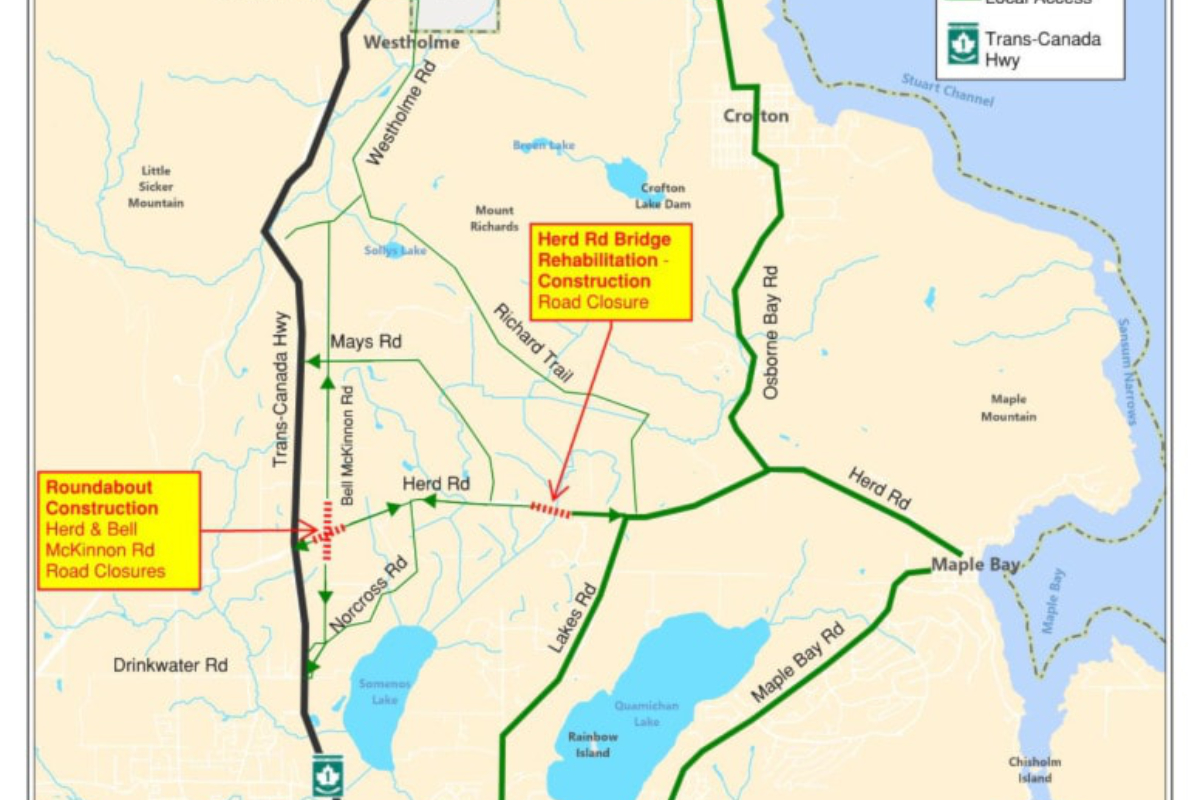 Herd Road reopens after major projects completed in North Cowichan