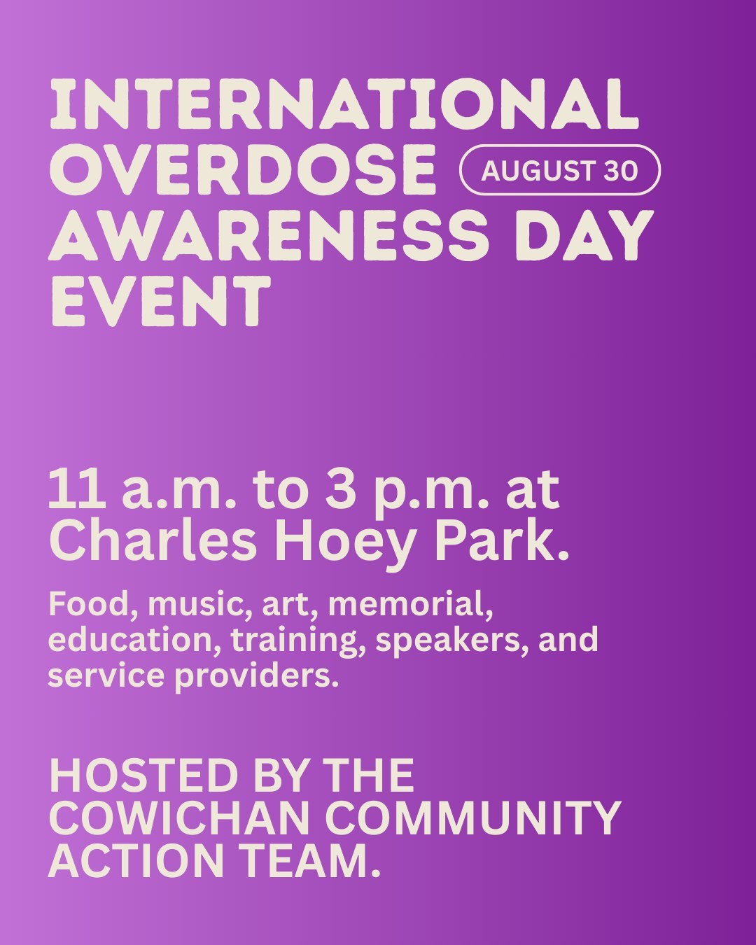 Coming together like family for Purple Ribbon Day in Duncan