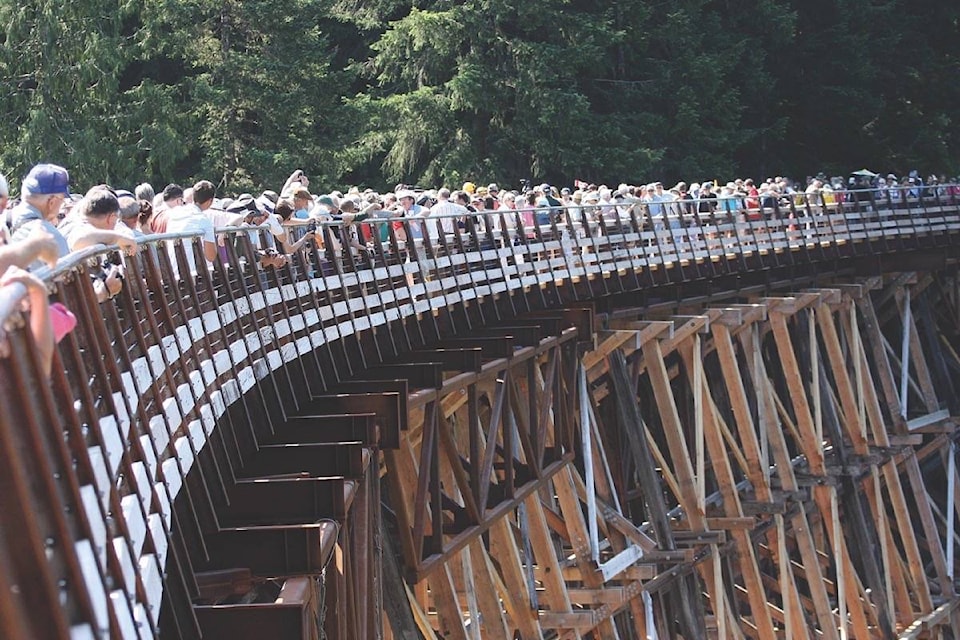 The Kinsol Trestle in Shawnigan Lake is a sight to behold. Get there two ways: through Shawnigan Lake (longer walk) or Riverbottom Road (shorter walk). (Citizen file)