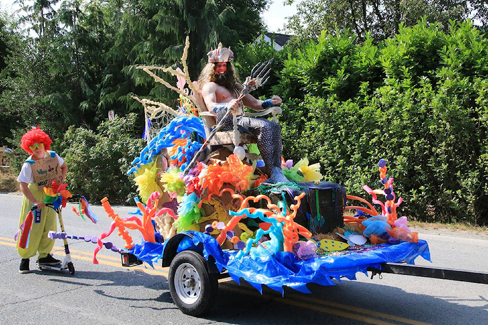 The Youbou Community Association wins first prize with their King Neptune float. (Lexi Bainas/Gazette)