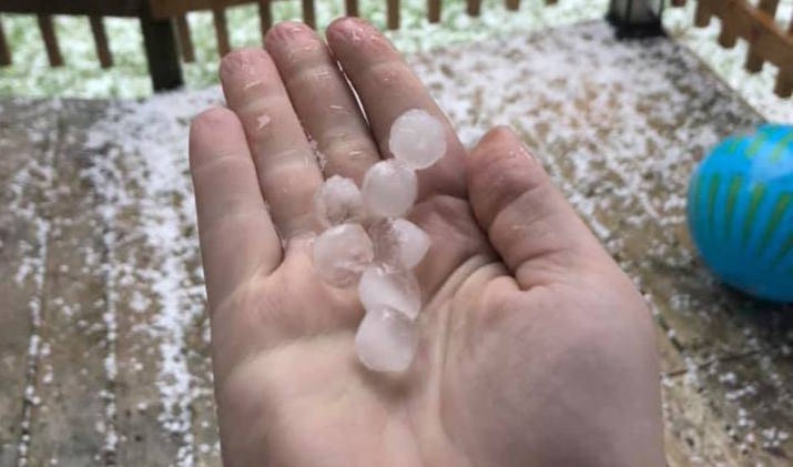 Hail from the home of Lisa Andreychuk in Maple Bay on Friday, Sept. 27. (Lisa Andreychuk)
