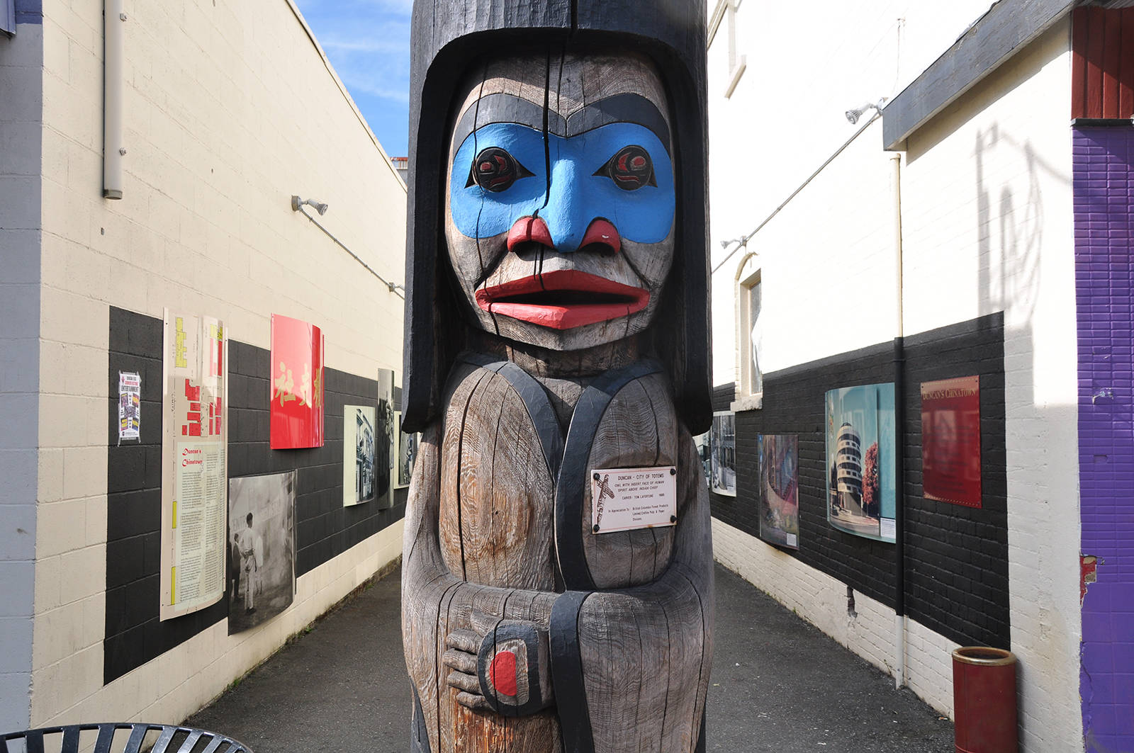 In addition to the street signs, the downtown totem tour is another popular way for visitors to explore local Indigenous culture while strolling Duncans picturesque streets. Jennifer Blyth photo.