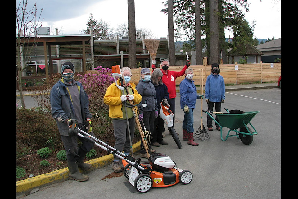 Garden Club volunteers with new gardening tools for use at Cairnsmore Place and Cowichan Hospice House. (Submitted)