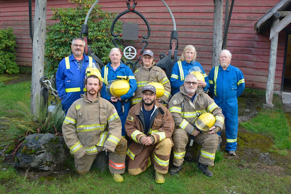 Caycuse Fire Department: John Pereira (co-chief), Carol Pereira, Kim Erhart, Laura Couch (co-chief), Ron Couch, Bryce Williams, Andrew Lawrence, Clyde Fogh. (Malcolm Chalmers photo)