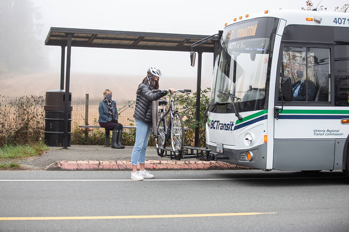 Try a multi-modal commute for GoByBike Week: bus into work and cycle home, bus part-way and bike the rest, or drive to a Park and Ride lot and cycle the rest of the way. Every bit counts. Megan Roberts Photo