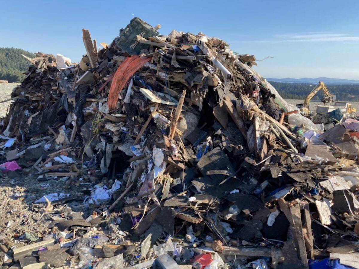 A load of construction and demolition waste dumped at Hartland Landfill in 2022. (Courtesy of Tetra Tech Canada)