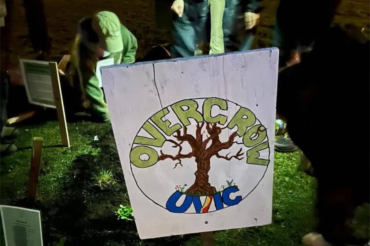 The garden was removed by the University of Victoria only two days later. (Courtesy of Shay Ogurek)