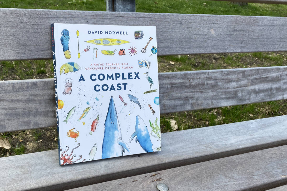 David Norwells A Complex Coast, published by Heritage House, is a charmingly illustrated travelogue of a kayak pilgrimage from Victoria to Gustavus, Alaska.