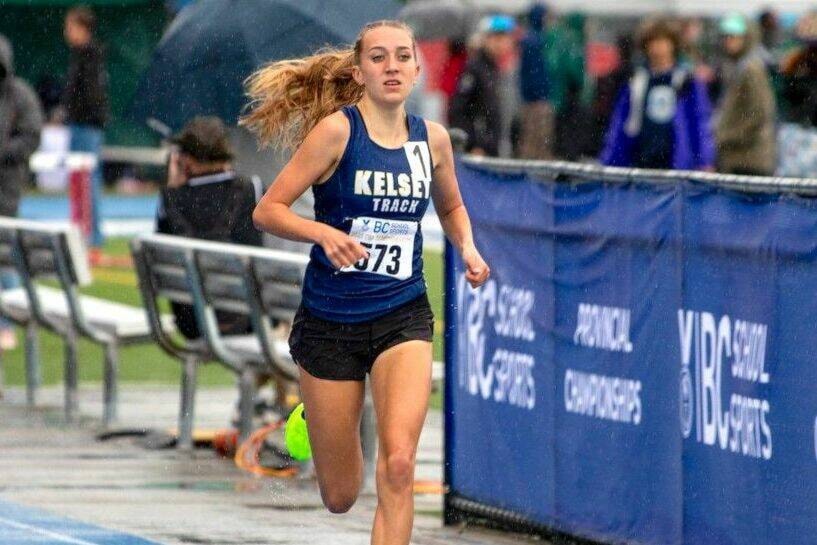 Alexa Dow competes at the BC High School Provincial Track and Field Championships June 8-10 in Langley. (Kat Lucas photo)