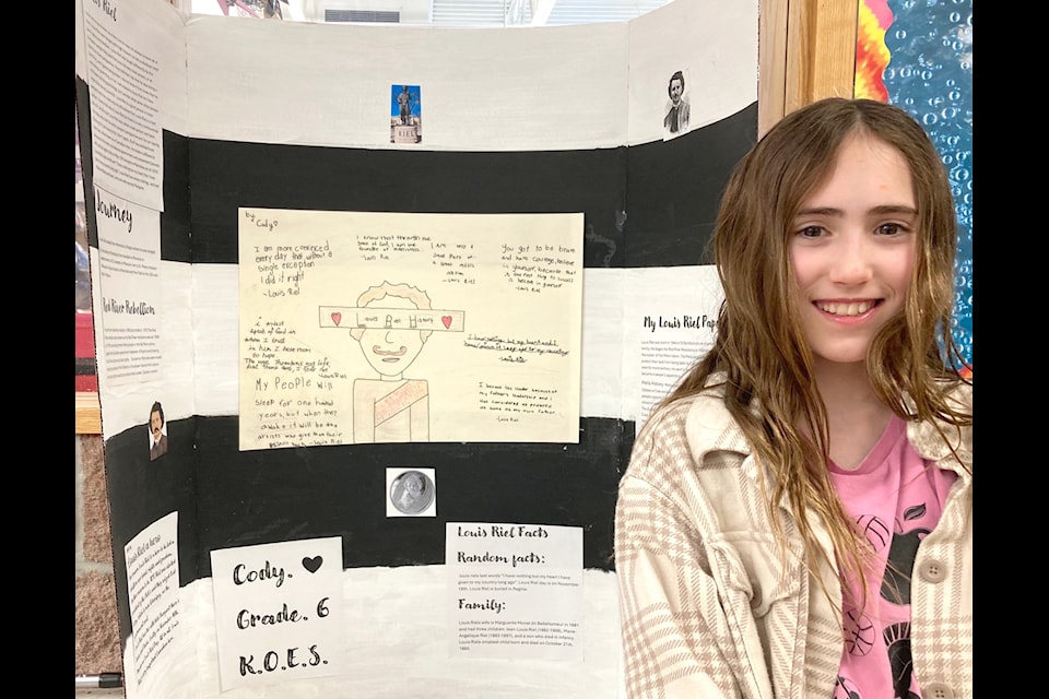 Cody’s project on Louis Riel was inspired by the fact that she is related to the Métis leader.