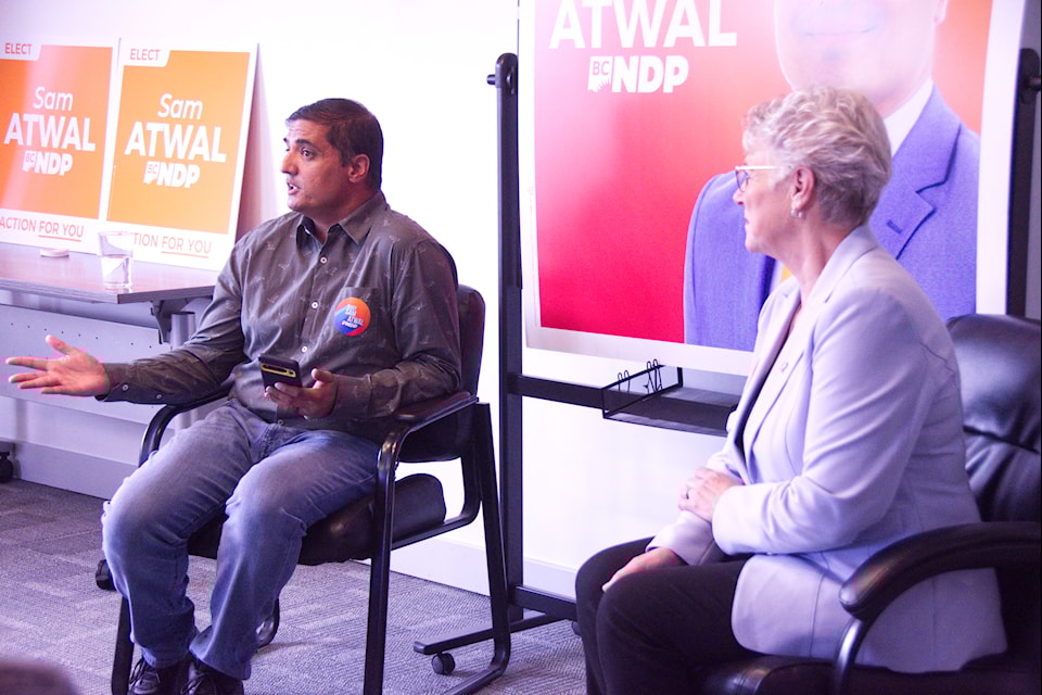 Sam Atwal, the BC NDP candidate for Kootenay-Rockies, opened his campaign office at the Ground Floor Coworking Space on Wednesday, Sept. 25. (Trevor Crawley/Cranbrook Townsman)