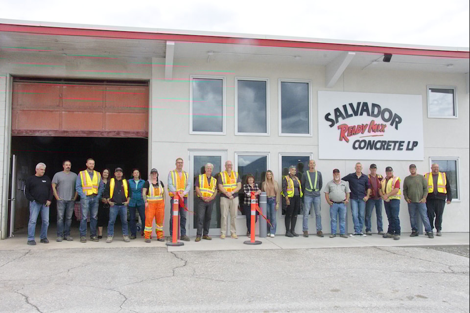 Salvador Ready Mix employees, along with business associates and contractors, celebrate the opening of a new office space with an event on July 15 in Cranbrook. Trevor Crawley/Cranbrook Townsman