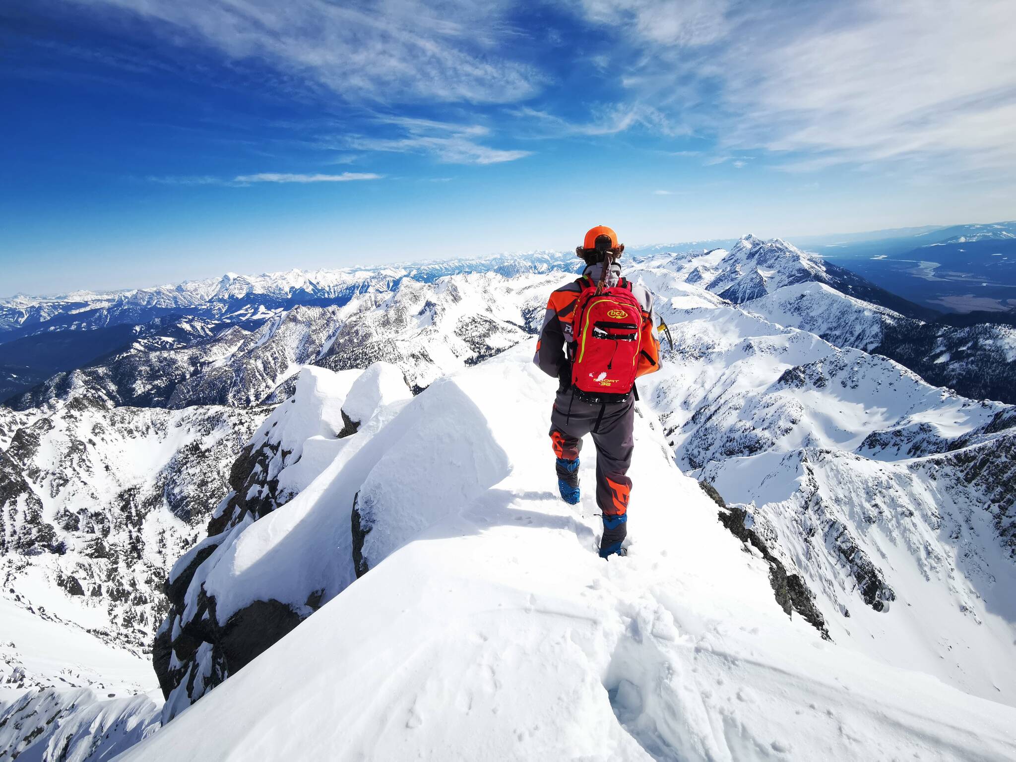 Connor Schartner hiked Fisher Peak once a month, each month in 2021 for a total of 12 summits. He is pictured here on the summit this past winter. (Submitted file)