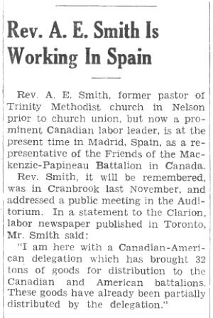 Above: From the Cranbrook Courier, August 8, 1937.
