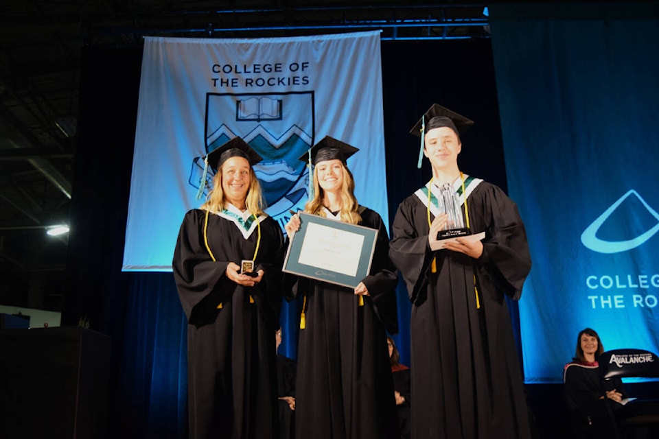 Pictured are the 2022 award winners. (Left to right) Claire Wensveen, who was awarded the Lieutenant Governor’s Medal, Eilish Cox, who was awarded the Governor General’s Academic Collegiate Bronze Medal, and Carson Thompson who received the President’s Award of Excellence. (Corey Bullock/Cranbrook Townsman)